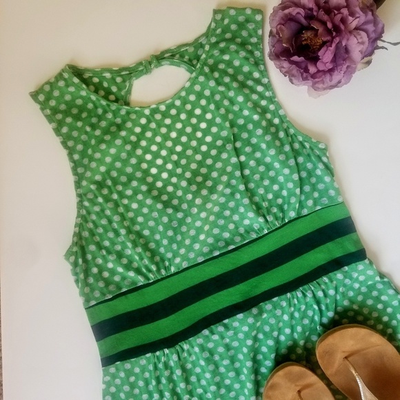 Free People | Green Polka Dot Open Back Sun Dress - Picture 7 of 8